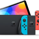 Console Nintendo Switch (modèle OLED) avec manettes Joy-Con bleu néon / rouge néon
