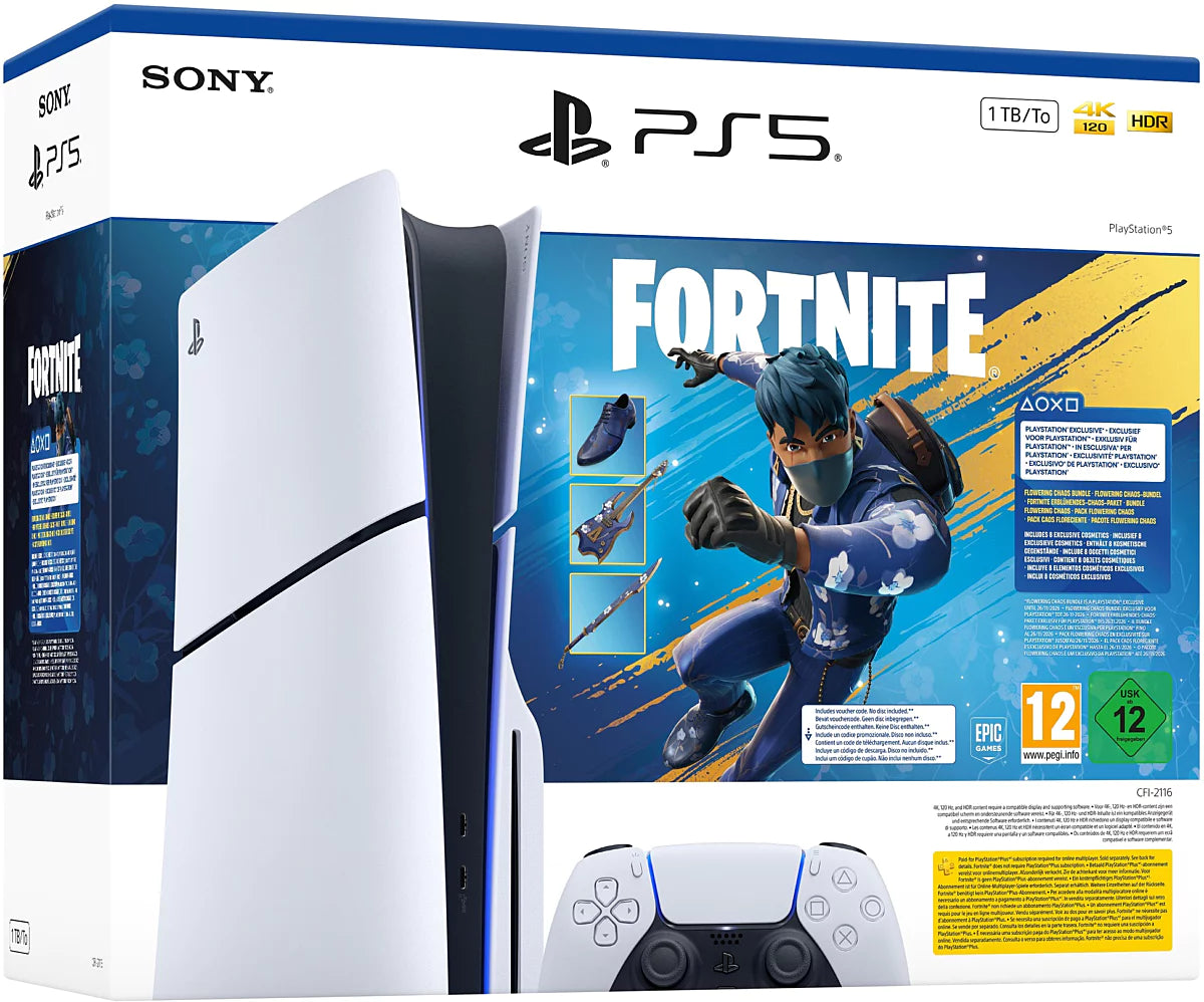 Pack Console PlayStation 5 (modèle Slim) - Fortnite Flowering Chaos - Edition limitée (PS5)